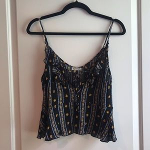 SOLD Free People Black Floral Tank